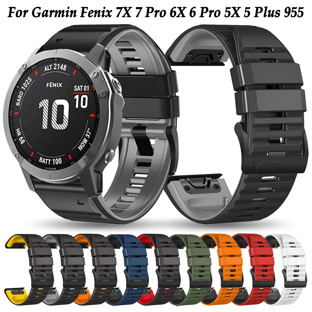 

Ремешок для часов Garmin Fenix 7 7X Pro 6X 6 Pro 5 5X Plus Forerunner 965 945, силиконовый ремешок Quickfit 26 мм 22 мм, браслет для наручных часов
