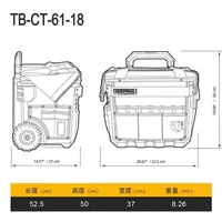 TOUGHBUILT TB-CT-61-18 Large Pull Rod Tool Kit 22 inch Tugboat Bag Waterproof Hard Bottom Multi functional Storage Bag 2