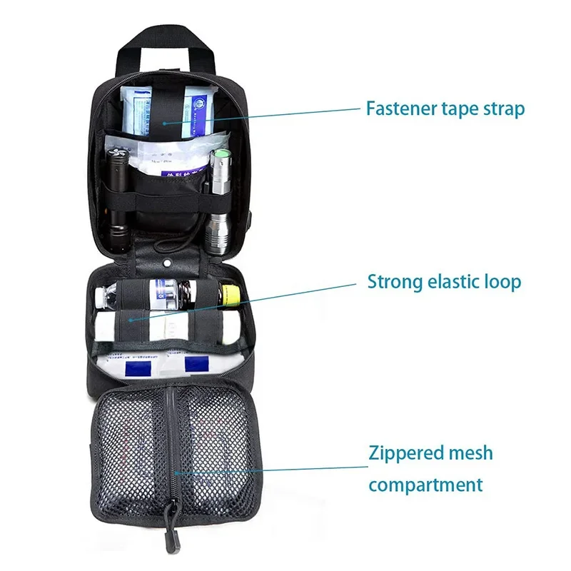Molle Tactical First Aid Utility Medical Nylon Bag EDC Waist Pack Hiking Hunting Accessories Bag Outdoor Survival Emergenc Pouch