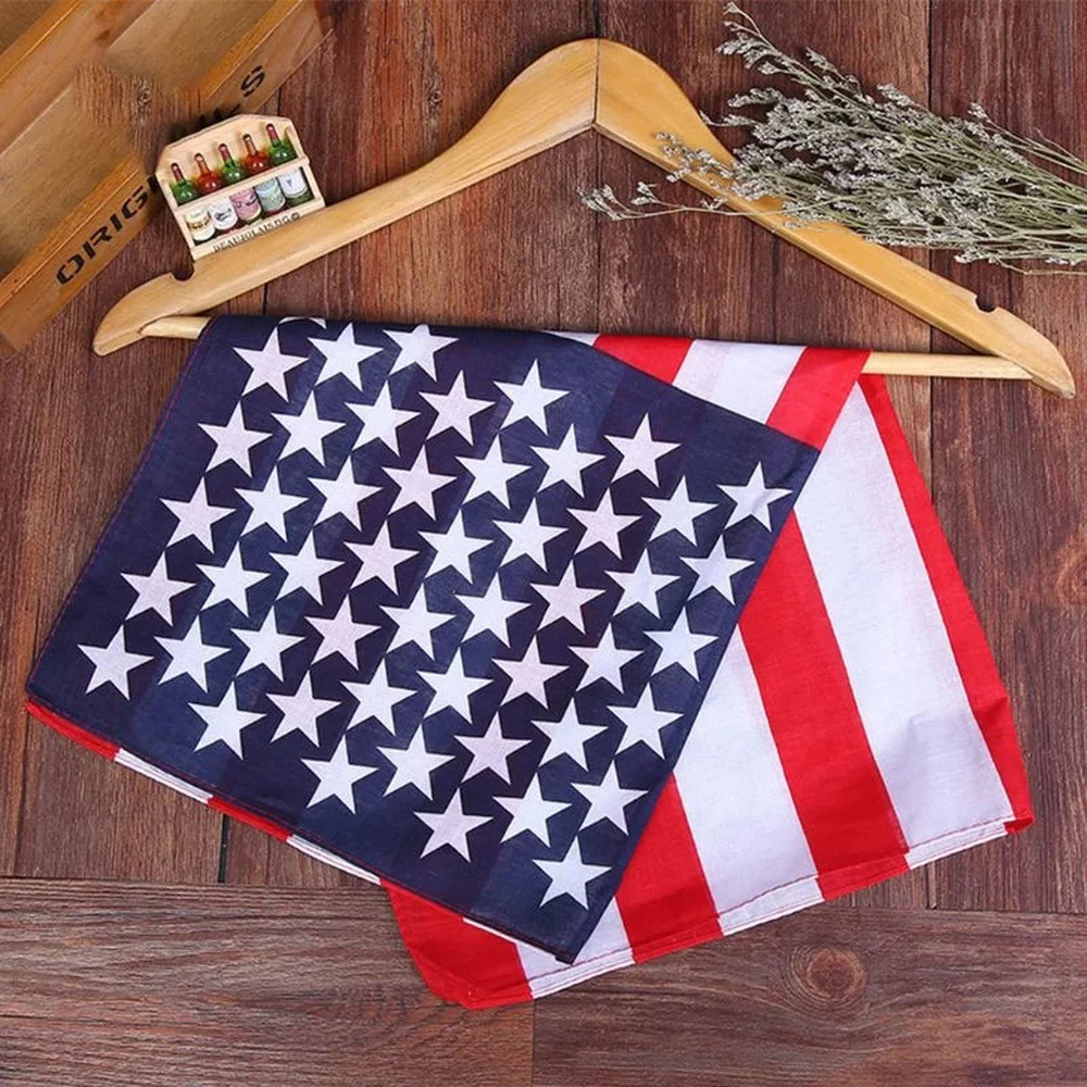 

American Flag Square Cotton Print Soft and Comfortable Multi-functional Windproof Sunscreen Dustproof Scarf Handkerchief