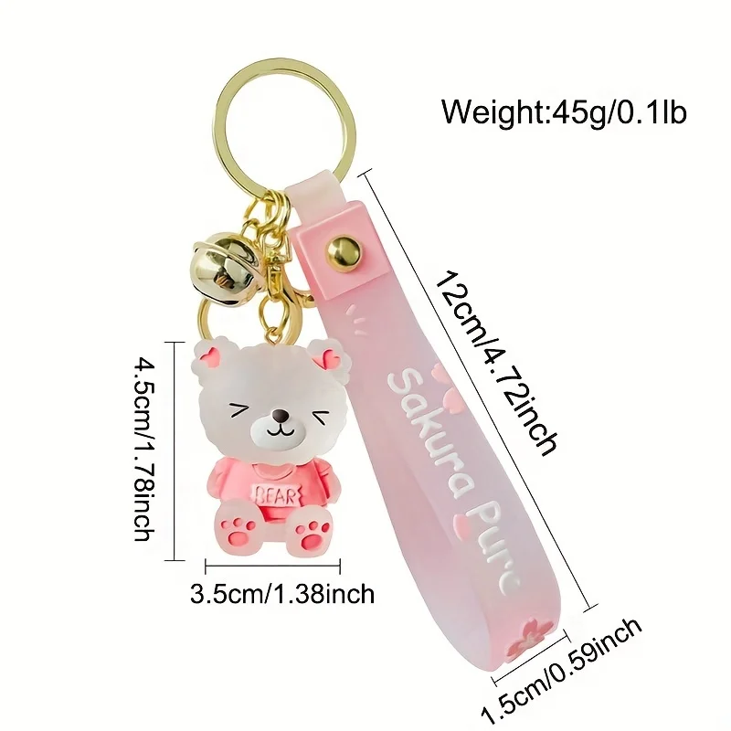 Resin Crystal Cartoon Bear Keychain Girls Car Keys Bags Ornaments Party Favors resin keychain