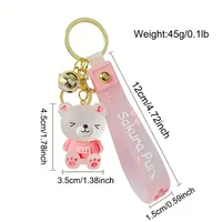 Cute Resin Crystal Cartoon Bear Keychain for Girls - Perfect for Car Keys, Bags, Ornaments, and Party Favors 2