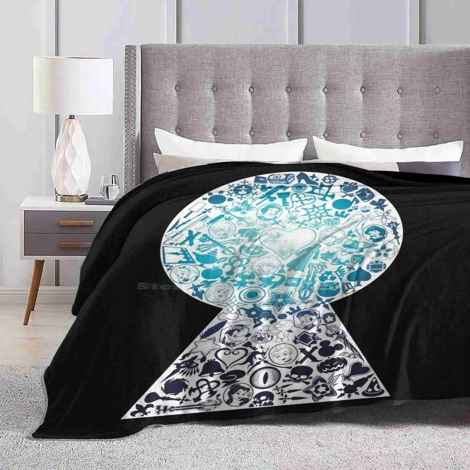 Kingdom Hearts-Buco Della Serratura (Blu) La Migliore Vendita Coperta Di Flanella Per Uso Domestico Kingdom Hearts Ii Kingdom Hearts 2 Kingdom Hearts