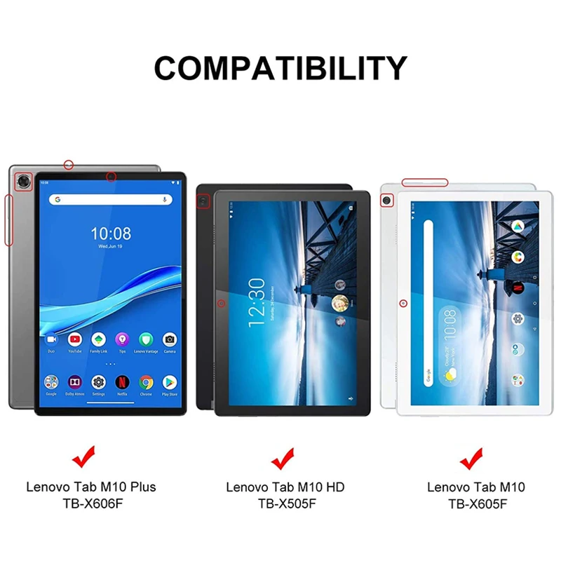 Capa para Tablet Lenovo Tab M10 Plus 10x606f 10.3 Capa Giratória 360 Graus para Tablet Lenovo Tab M10 Fhd 10.1 X505 X605 - Imagem 5