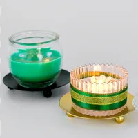 7/9/11cm Iron Plate Candle Holder Decorative Iron Pillar Candle Plate Pedestal Candle Stand for Wax Candles Spa Birthday Party 4