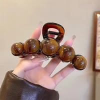 1pc Fashion Pearl Large Simple Elegant Acrylic Hair Claw Hairpin, Suitable For Party, Commute, Outfit Matching, Hair Accessories 5