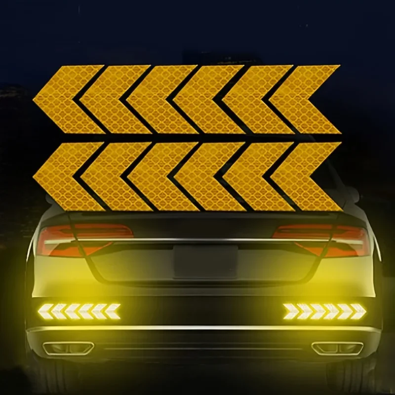 Adesivi riflettenti a forma di freccia per auto, adesivi di avvertimento riflettenti notturni, adesivi universali, adatti per auto, camper
