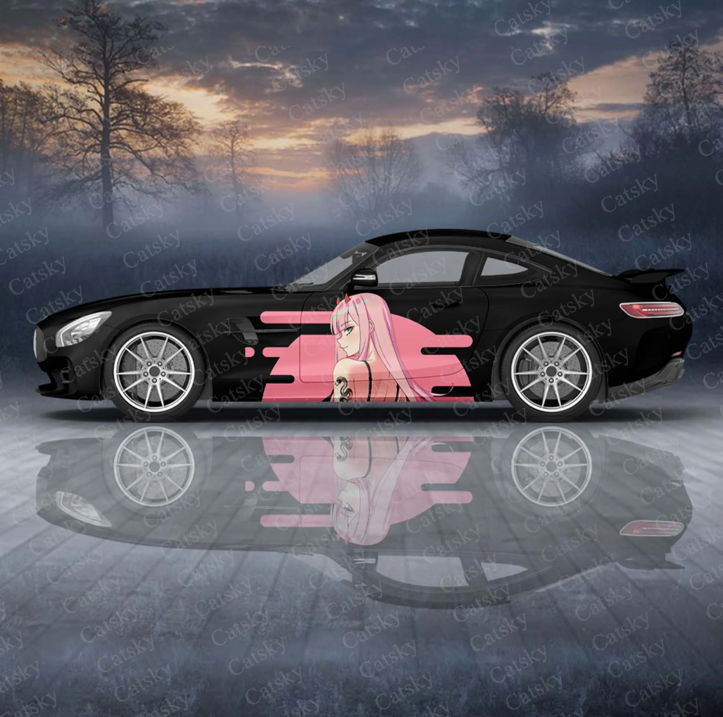 

Zero Two Anime Girl 2pcs Car Sticker for Universal Large Car Sticker for Univers, Car Stickers on The Left and Right Sidesal