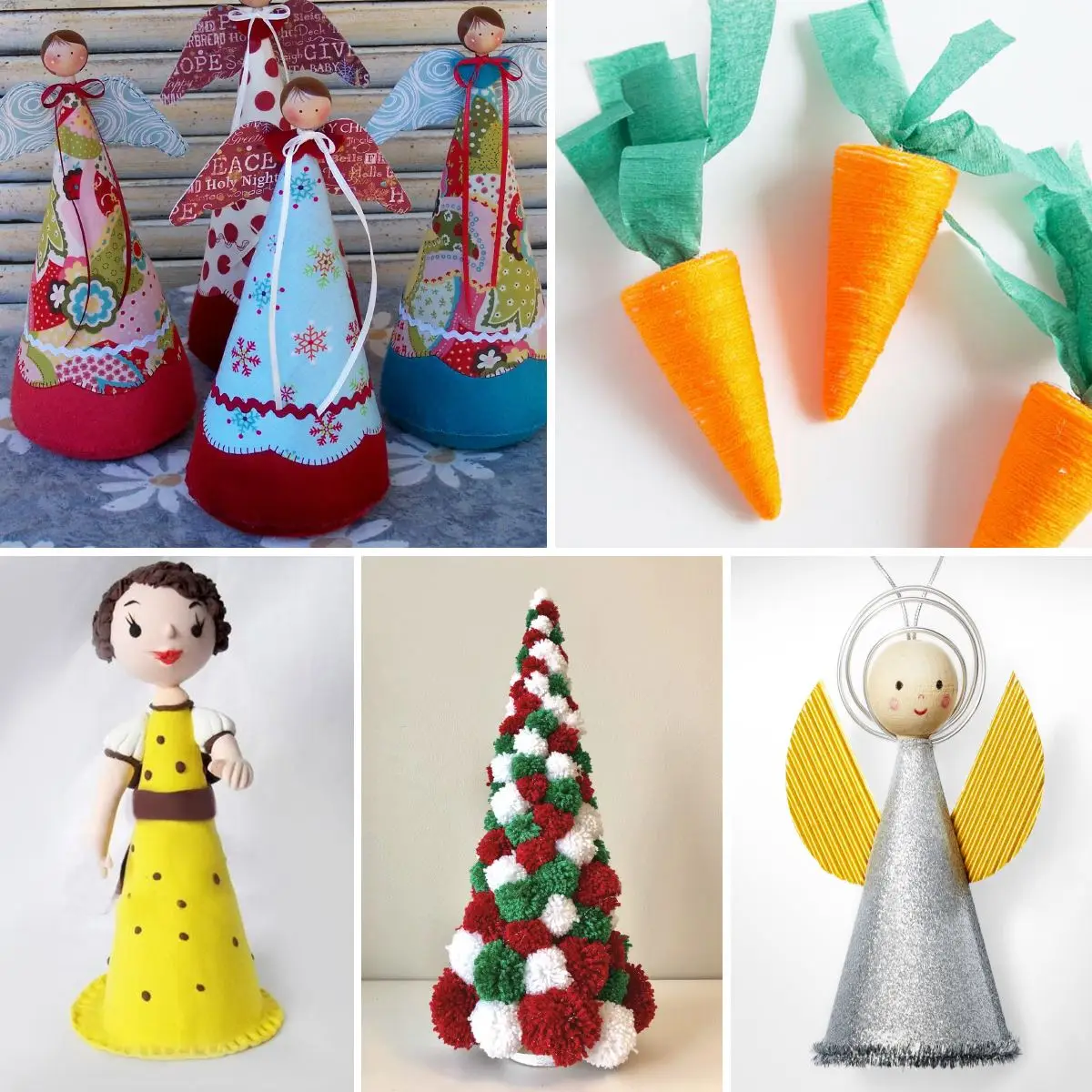 Jual 20Pcs Cone Shaped Styrofoam Foam Ornaments for Handmade DIY