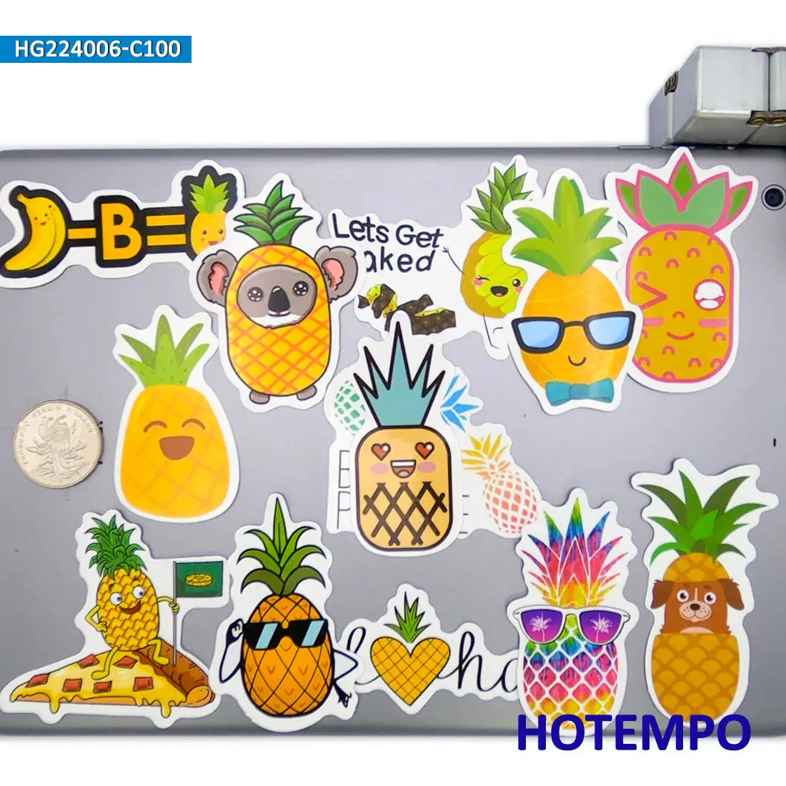 50/100 Stück, Niedliche Ananas-Abziehbilder, Lustige Retro, Karikatur Ananas, Fruchtaufkleber, für Gepäck, Sammelalbum, Fahrrad, Auto, Telefon, Motorrad, Gitarre, Laptop-Aufkleber – Detail 12