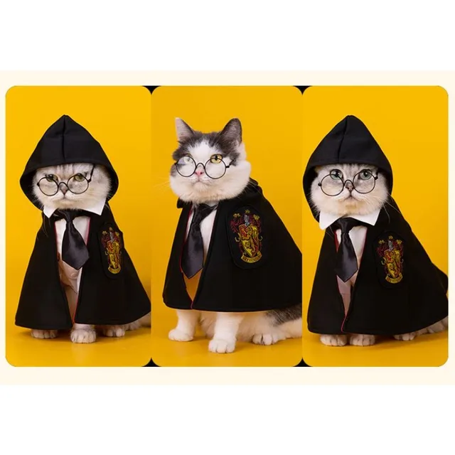 Halloween Dog Costume Magic Academy Cosplay Clothes Pet Cape Cat Decoration Halloween Cloak College Cloak Costume for pets 6