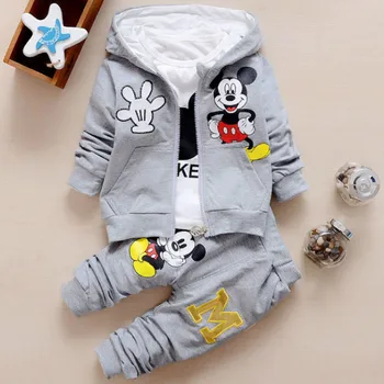 Toddler Baby Girls Boys Clothing Sets Spring Autumn Kids Outfits Hoodie+T-shirt+Pants 3pcs Tracksuit Children Clothes Sport Suit 1