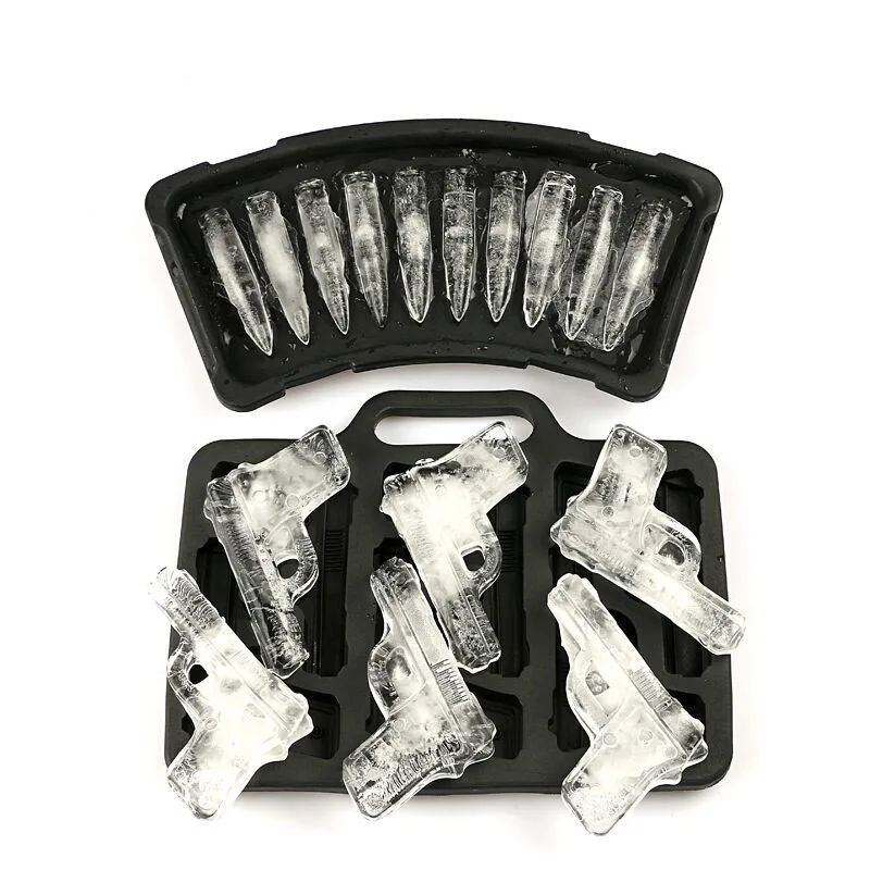 Silicone Toy Gun Ice Mold Plastic Bullet Shaped Ice Cube Tray Easily Detachable DIY Cube Mold Cream Tools ice mold