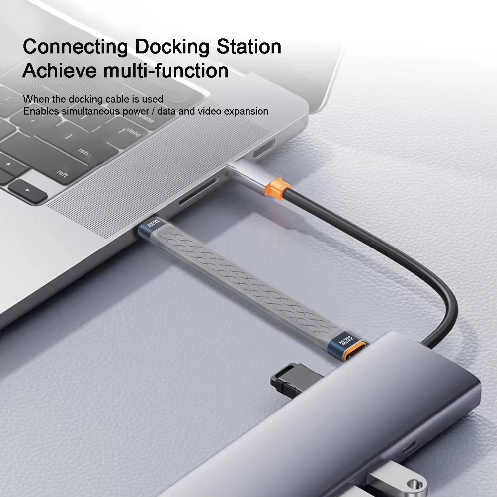 Type C Cable 240W 40GB Short USB C to USB C Cable Fast Charging 40Gbps Data Transfer 8K Flat Data Charge Extension Cable