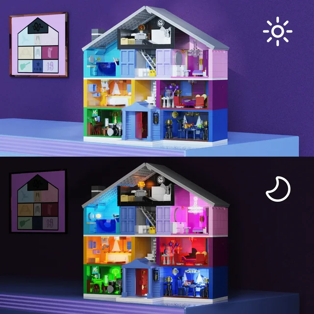 BuildMOC House Building Block Set Mystery Lodge Pink Palace Model Toys Christmas Valentine's Day Gift (1426 PCS)