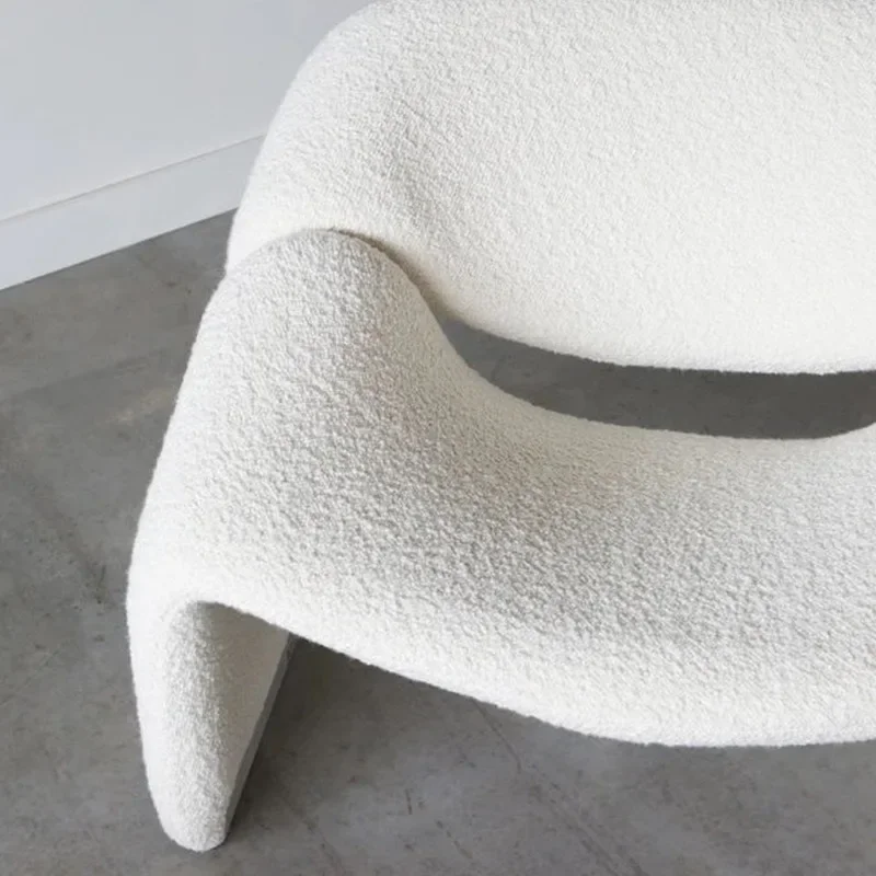Nordic Leisure Home Single Person Sofa Light Luxury Lamb Plush Sofa Living Room Balcony Simple and Creative Lazy Sofa Chair