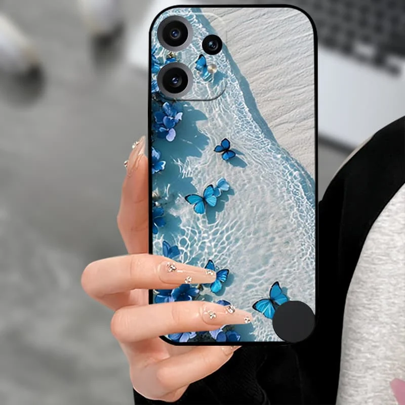 Premium Soft TPU Silicone Back Cover with Camera Protector - Black Bumper Case