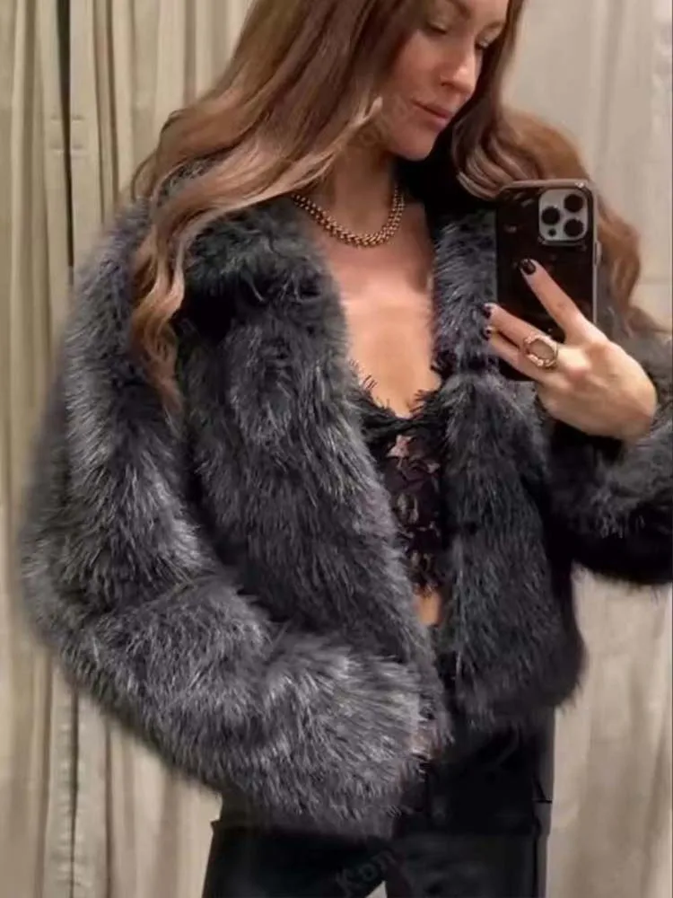 Women Artificial Fur Jackets For Women Autumn Winter Long Sleeve Stand Collar Women's Short Jacket New Fashion Female Warm Coats