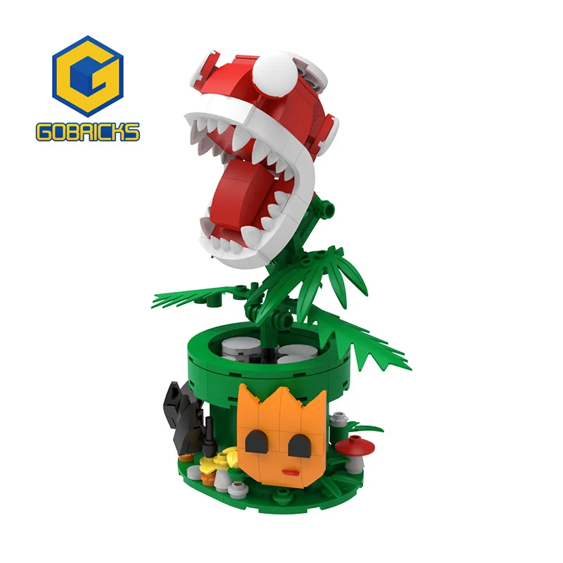 

Gobricks MOC Building Blocks Piranha Plants Bricks Toy For Horrors Figurine Garden Sculpture Toys for Kid Birthday Xmas Gift