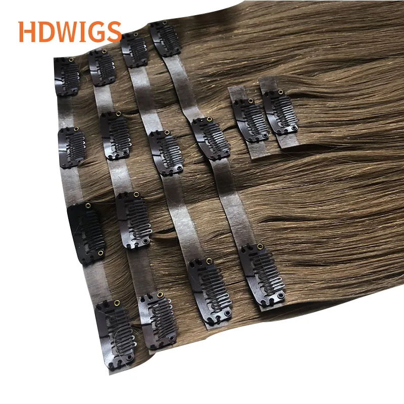 Hair Extensions Clips in Straight 6pcs Clip in PU Brazilian Virgin Human Fusion 100g Natural Blonde