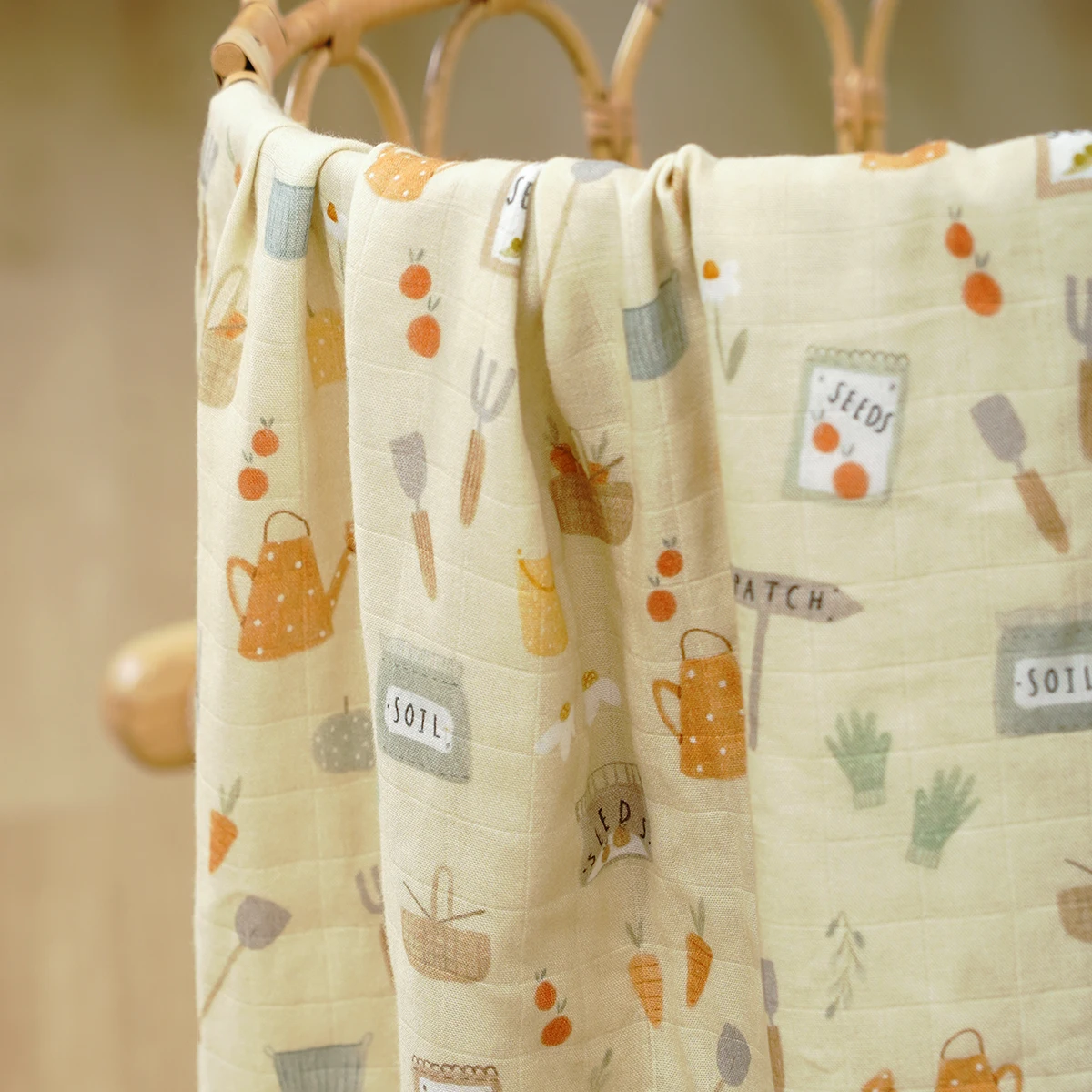 Elinfant Digital Print Bamboo Cotton Muslin Swaddle Blanket Soft Baby Bath Towel Swaddle Wrap Stroller Cover 3