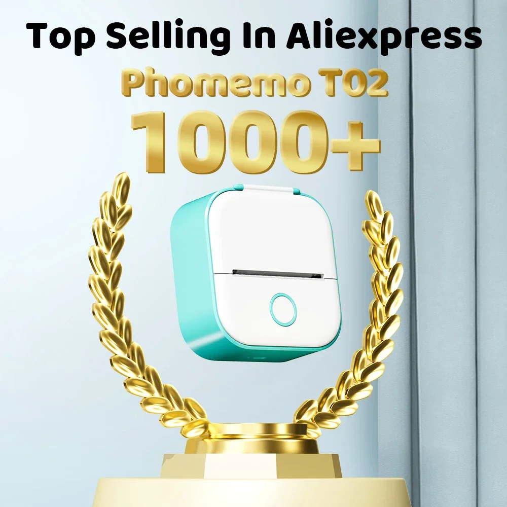 Phomemo M02 Mini Printer With 3 Label Rolls, Pocket Printer For Smartphone, Bluetooth Sticker Printer Thermal Printer For Study, Notes, Pictures, Photos, Diaries