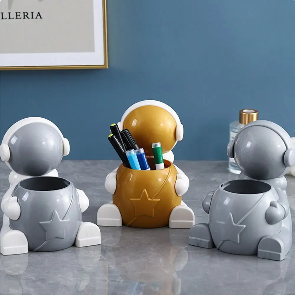 

Sculpture Desk Ornament Sundries Astronaut Pen Holder Desktop Organizer Wall Mount Storage Box Wall Mount Pen Pencil Holder