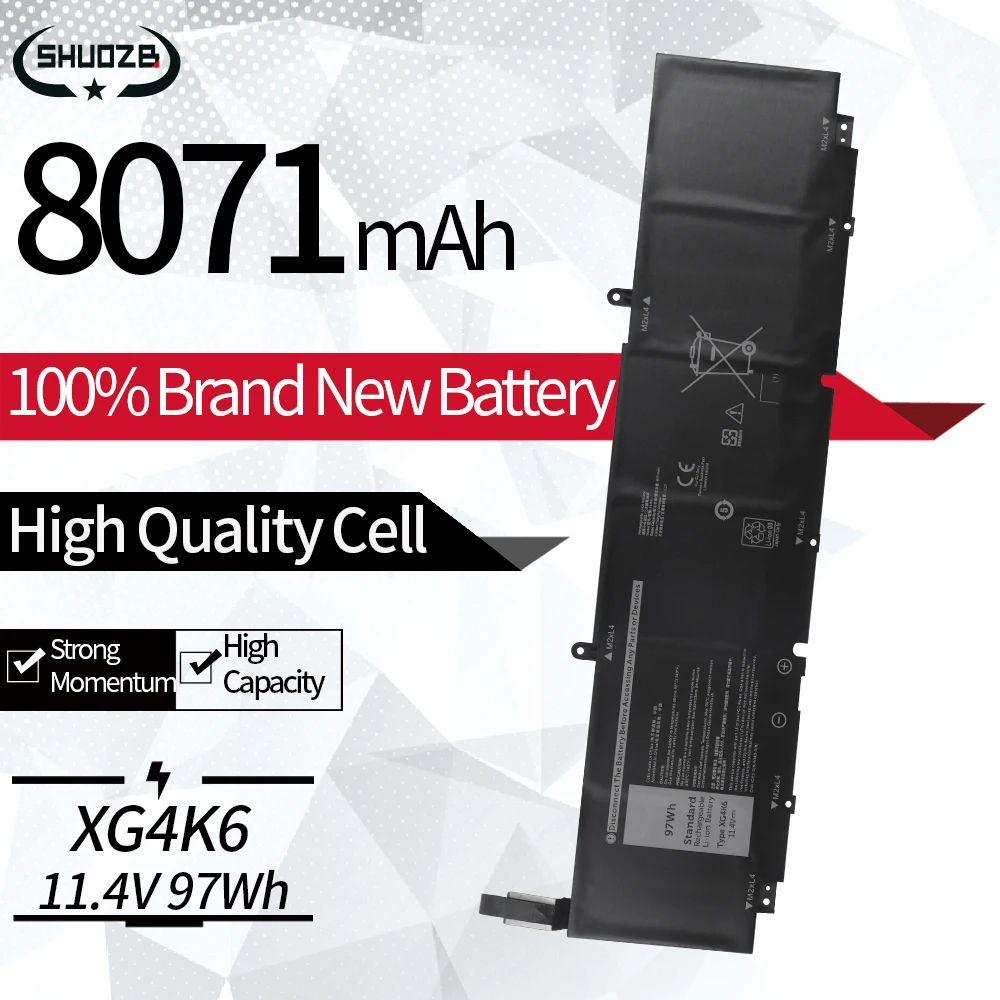 

Новый аккумулятор XG4K6 01RR3 F8CPG для ноутбука Dell XPS 17 9700 9710 Precision 5750 Series 3324J 5XJ6R 11,4 V 97WH, бесплатные инструменты