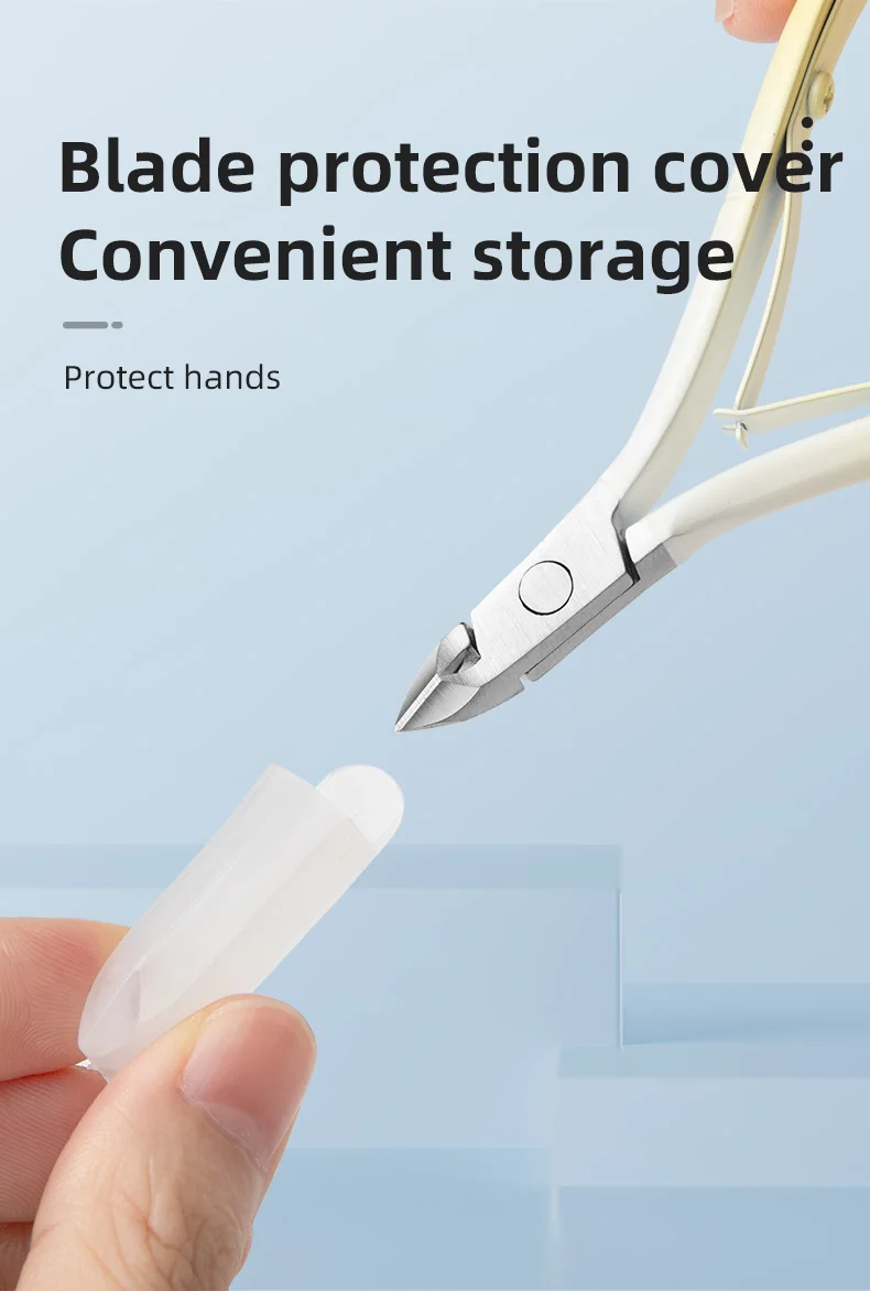 Scharfe Nagelhautzange aus Edelstahl, Entferner abgestorbener Haut, Nagelkunstschere für Maniküre, Pediküre, Nagelknipser, Trimmer, ergonomisch – Detail 7