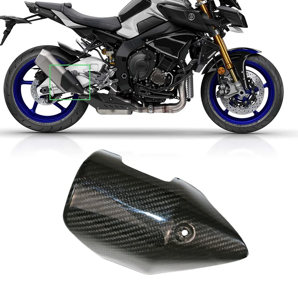 

For Yamaha MT10 MT 10 MT-10 2016 2017 2018 Motorcycle 3K Carbon Fiber Exhaust Muffler Pipe Heat Shield Guard Cover