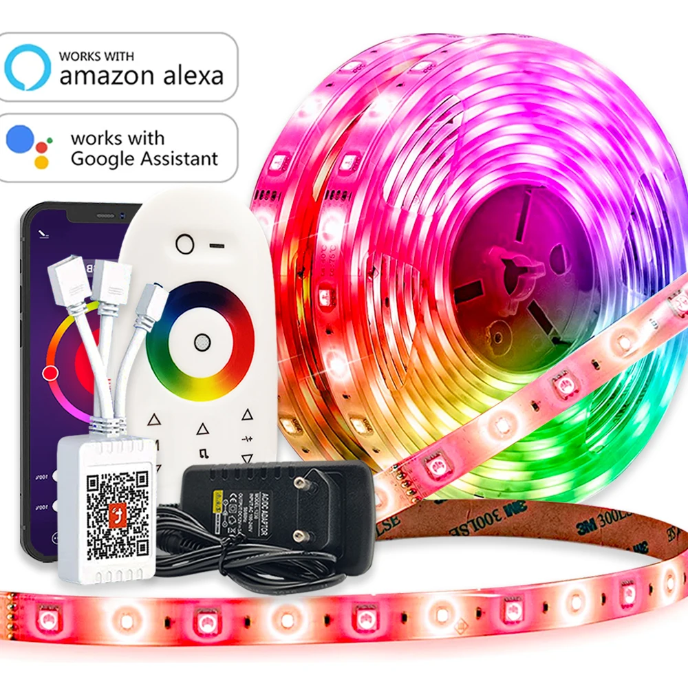 5M-30M LED Strip Lights RGB 5050 Alexa Voice Bluetooth Control Luces Flexible Lamp Diode Tape For Festival Fita Home Luz Decor |