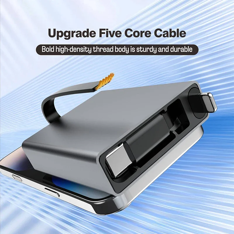 리트랙터블 USB C타입 케이블 60W PD 고속 충전 (아이폰 17, 16, 15, 14, 13 / 삼성 휴대폰, 노트북용 충전 케이블)