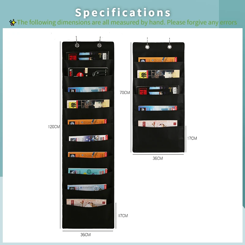 Document Bag Document Hanging Storage Bag Oxford Cloth Storage Pocket Chart Hanging File Folding Holder Cascading Fabric Organizer Office