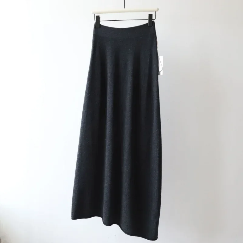 thumbnail image 1 of Falda ajustada de cintura alta para mujer, pantalones largos irregulares, falda cruzada de un solo paso de polar de invierno, 1 of 5