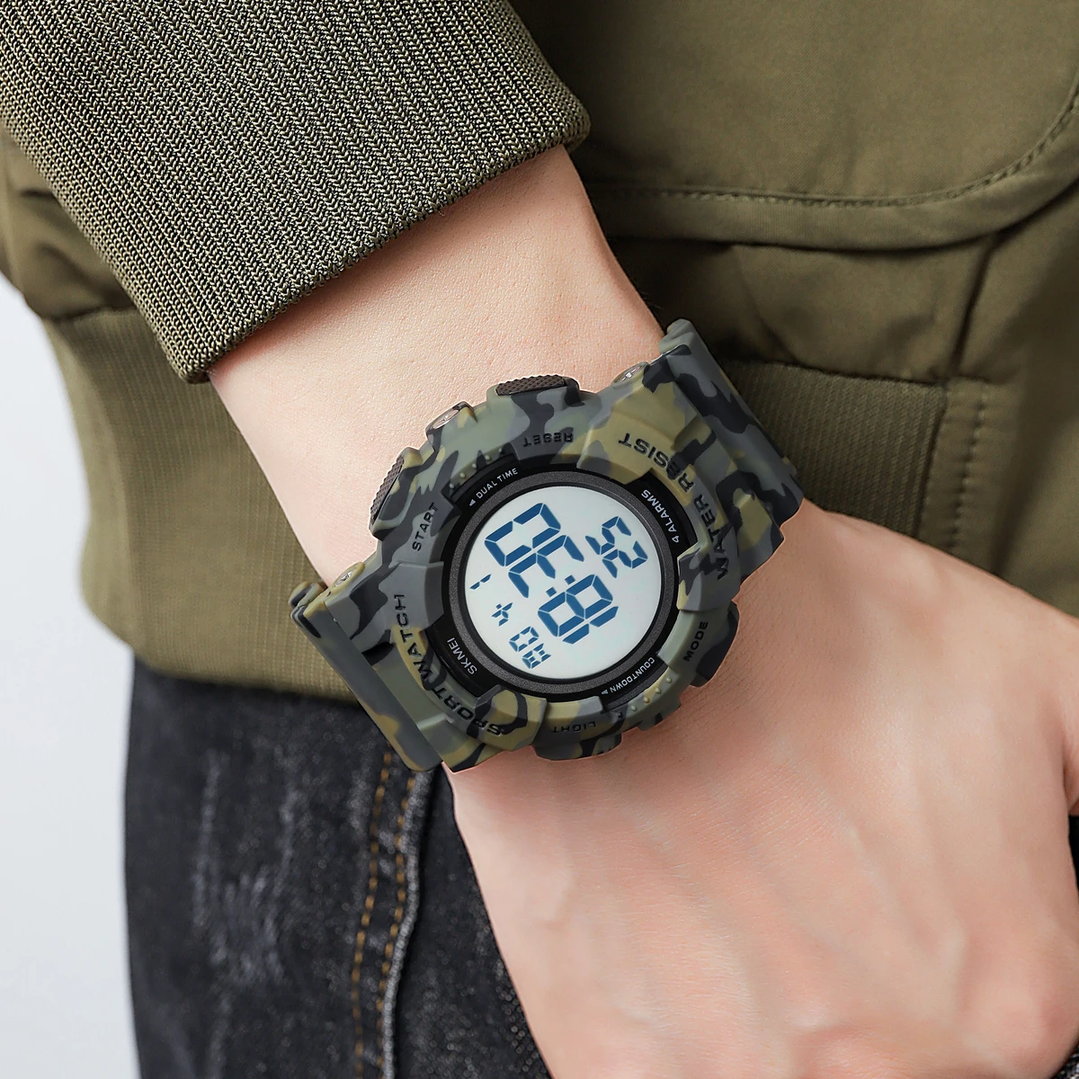 SKMEI 2081 Fashion Sport Watch For Men Military Electronic Wristwatch 2Time Stopwatch Waterproof Male Clock Relogio Masculino