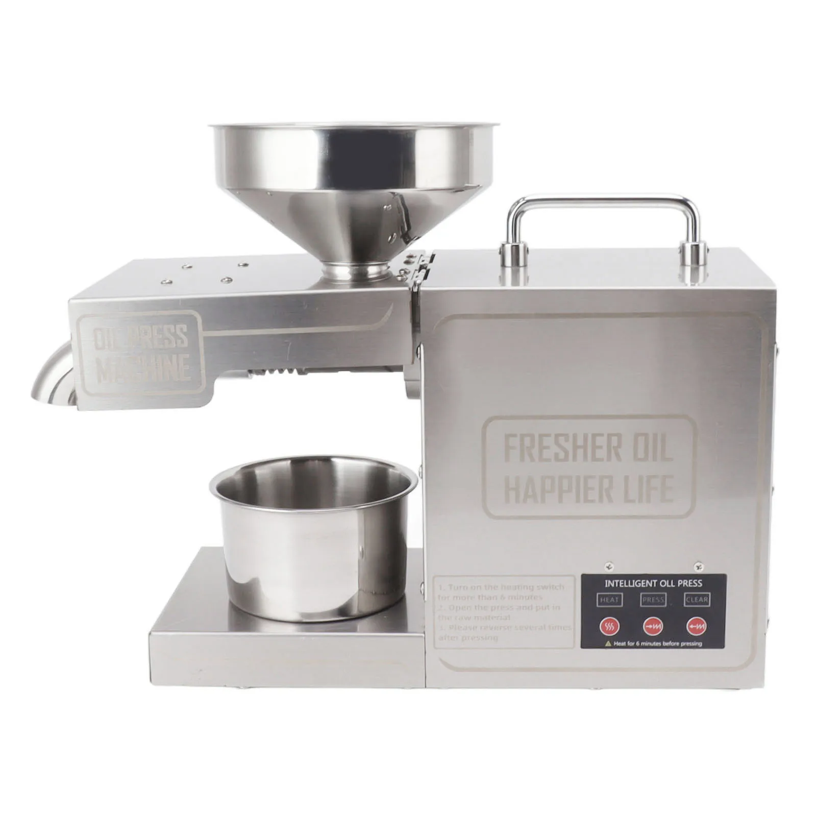 Oil Press Machine Household Oil Press Machine Intelligent Automatic Electric Stainless Steel Cold Hot Oil Press Extractor 110V/220V