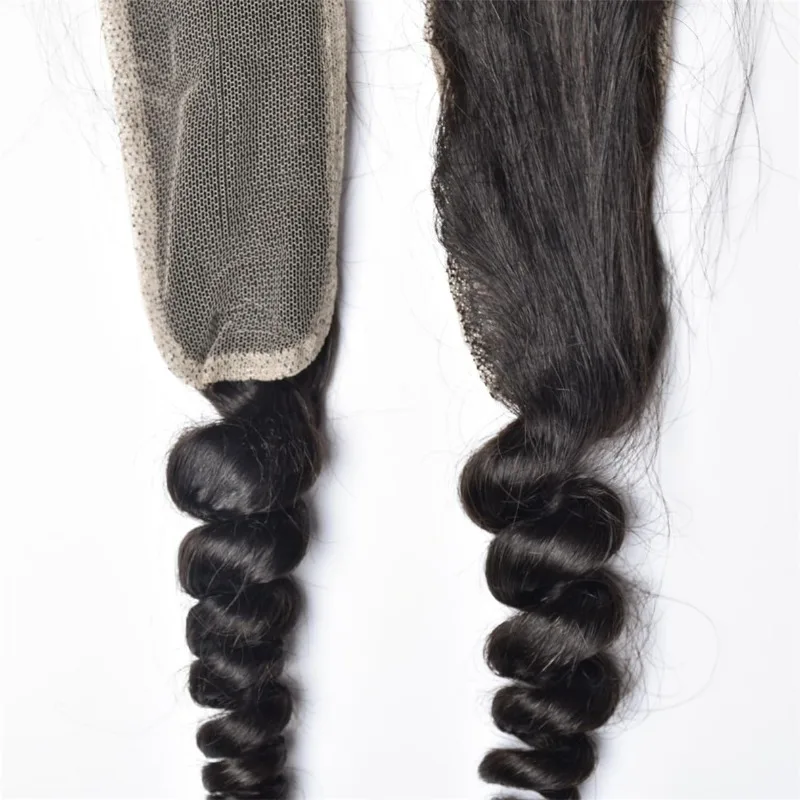 2x6 Lace Closure Loose Wave Human Hair Pre-Plucked Hairline Brazilian Virgin Hair Soft Transparent Lace Closure For Women