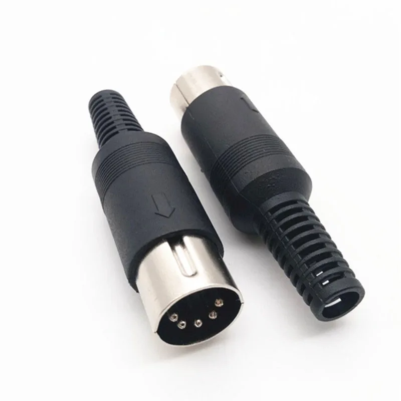 3 4 5 6 7 8 Pin DIN Wire Male Female Plug Socket Jack Solder Connector Chassis Cable Mount with Plastic Handle