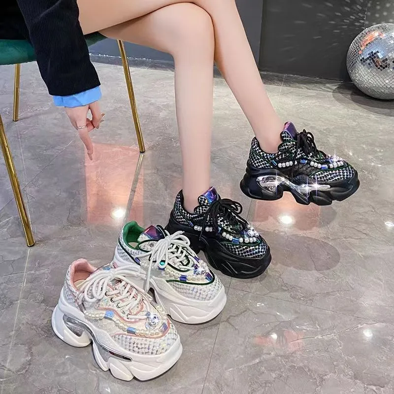 

ZOCI Daddy Shoes Women's Autumn 2023 New Korean Version Of Sports Shoes Thick-soled Platform Casual Shoes Women Sneakers