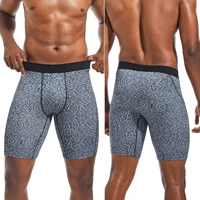 Jambe longue 3 pièces Pack hommes culottes Polyester sous-vêtements mâle marque Boxer et caleçon pour Homme Lot luxe ensemble Sexy Shorts Slip 4