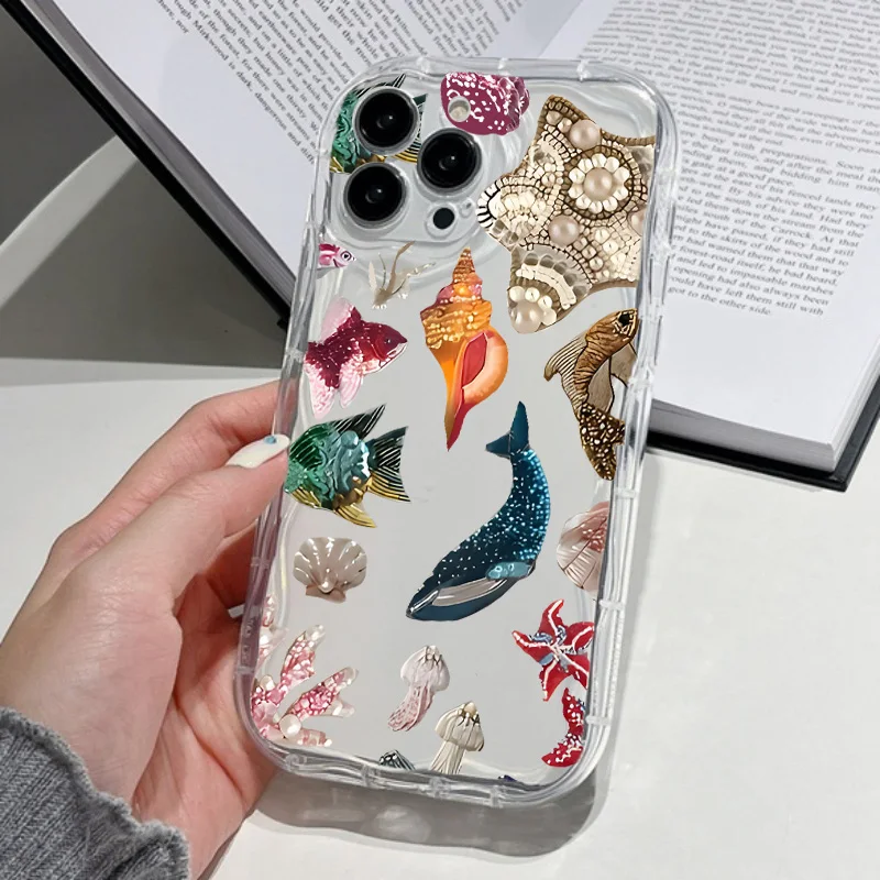 Fashion Blue Ocean Animals Soft Phone Case Cover
