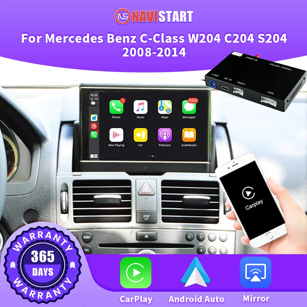 

NAVISTART For Mercedes Benz C-Class W204 C204 S204 2008-2014 Wireless CarPlay Android Auto Mirror Link AirPlay Car Play