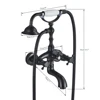 Black Bronze Bathtub Faucet Dual Handle Handheld Bath Shower with Hand Shower Wall Mount Swivel Spout Tub Sink Mixer Faucet 6