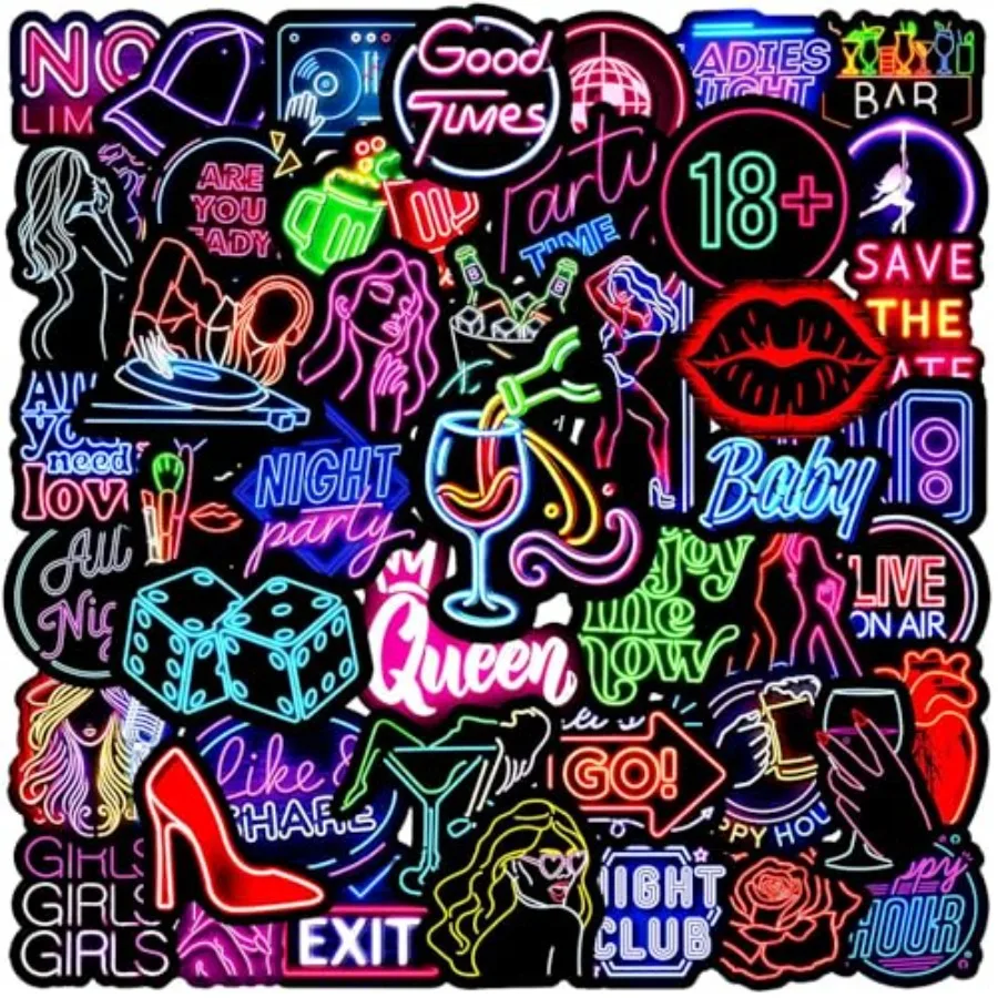 neon sticker designs on accessories