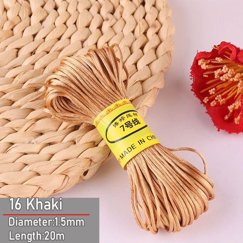 Bulk Nylon Satin Cord for DIY Knotting and Jewelry Making - 1.5mm Thickness