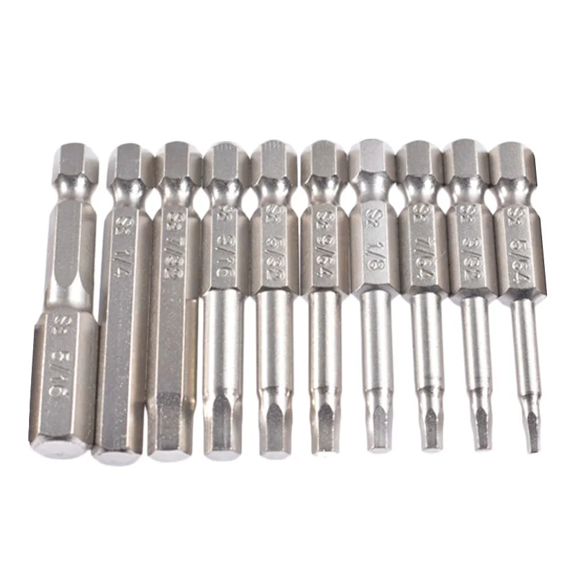 

1/4" Hex Shank Screwdriver Bits Magnetic End Imperial Hexagon Wrench Drill Bit Electric Screwdriver Magnet Tip 50mm Length