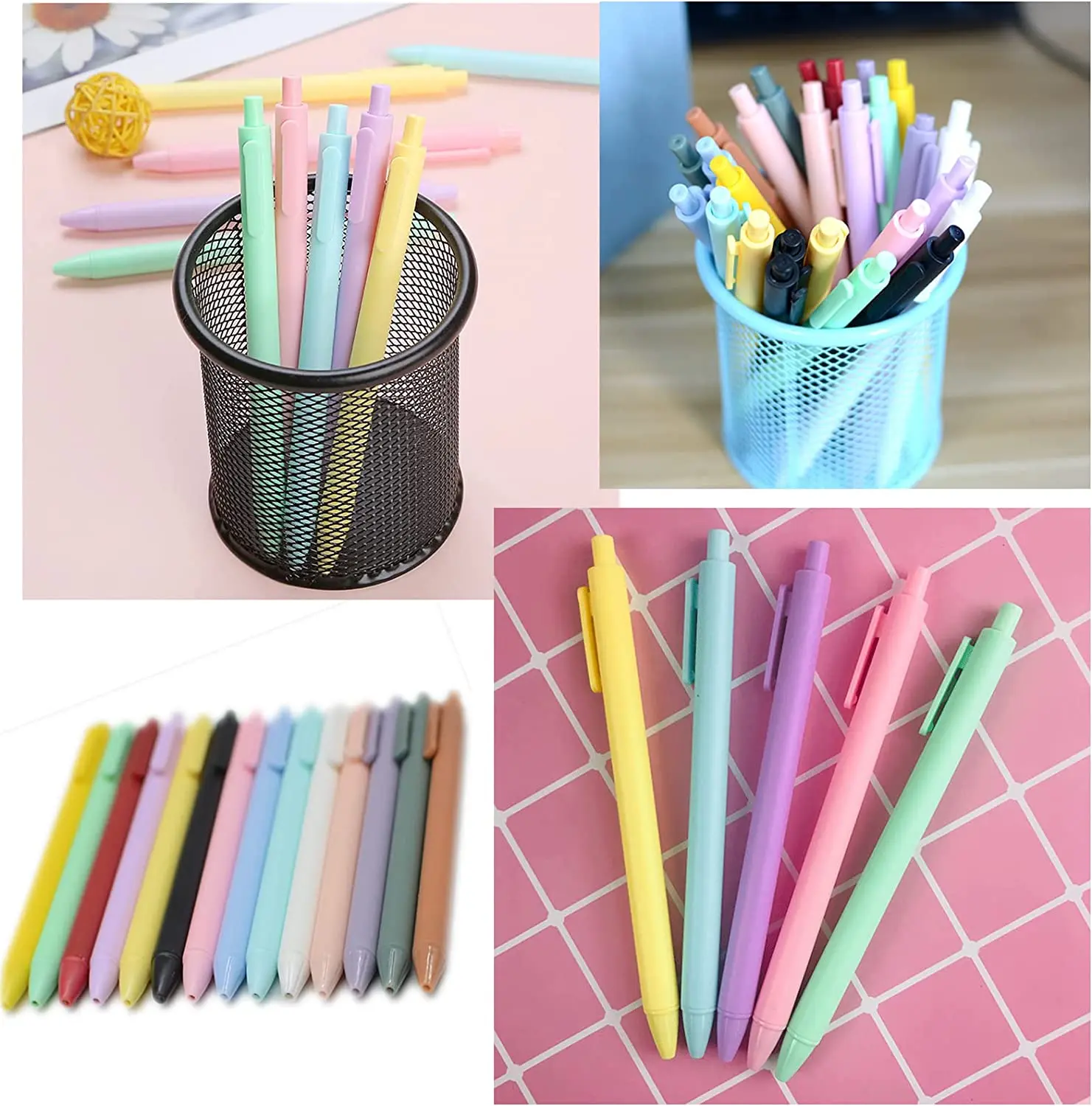 Retractable Gel Pens Black Ink 0.5mm Smooth Writing Fine Point 10 Pack