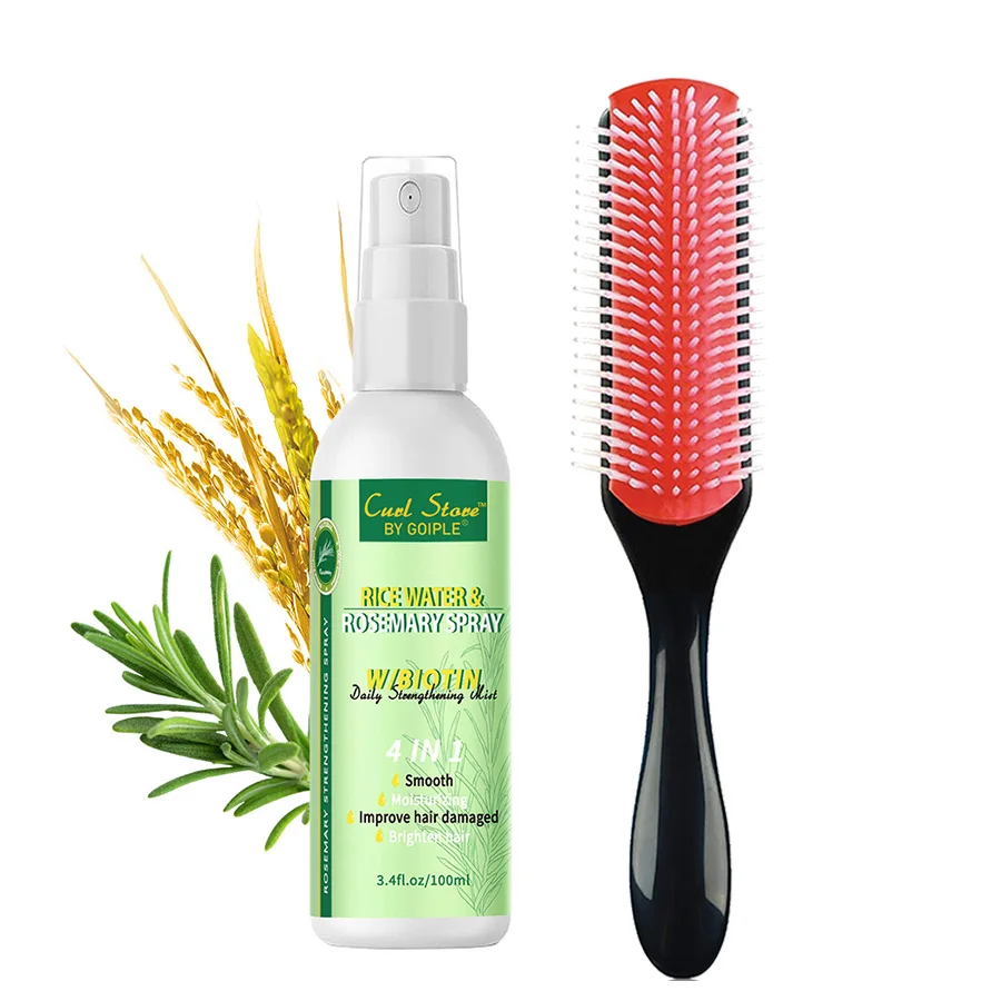 Hair growth oil hair oil hair essence oil hair protection spray hair oil mist hair conditioner rice water rosemary spray for nourish split ends hair essential oil for moisturize treatment dry scalp & detangling comb