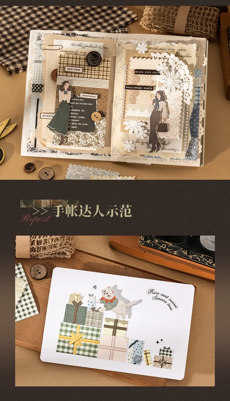 Journal GO 30 Stück Elegante Spitzenaufkleber Blumenmuster Scrapbook Hintergrundpapier DIY Dekorative Collage Junk Journal Sticker – Detail 13