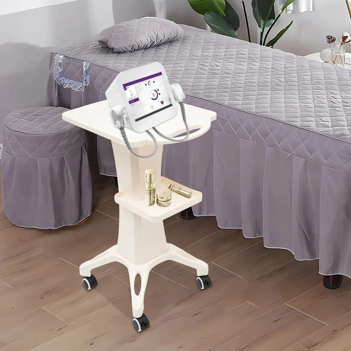 Beauty Instrument Cart Salon Spa Trolley Stand with Wheel Barber Shop Storage Shelf Rolling Cart